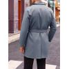 imageRuncati Mens Trench Coat Double Breasted Mid Long Jacket Casual Belted Overcoat Notched Lapel WindbreakerDark Grey