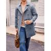 imageRuncati Mens Trench Coat Double Breasted Mid Long Jacket Casual Belted Overcoat Notched Lapel WindbreakerDark Grey