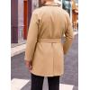 imageRuncati Mens Trench Coat Double Breasted Mid Long Jacket Casual Belted Overcoat Notched Lapel WindbreakerKhaki