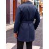 imageRuncati Mens Trench Coat Double Breasted Mid Long Jacket Casual Belted Overcoat Notched Lapel WindbreakerNavy Blue