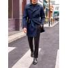 imageRuncati Mens Trench Coat Double Breasted Mid Long Jacket Casual Belted Overcoat Notched Lapel WindbreakerNavy Blue