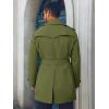 imageRuncati Mens Trench Coat Double Breasted Notched Lapel Long Jacket Belted Windbreaker Casual Slim Fit OvercoatArmy Green