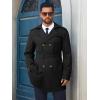 imageRuncati Mens Trench Coat Double Breasted Notched Lapel Long Jacket Belted Windbreaker Casual Slim Fit OvercoatBlack