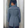imageRuncati Mens Trench Coat Double Breasted Notched Lapel Long Jacket Belted Windbreaker Casual Slim Fit OvercoatBluish Gray