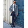 imageRuncati Mens Trench Coat Double Breasted Notched Lapel Long Jacket Belted Windbreaker Casual Slim Fit OvercoatBluish Gray