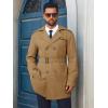imageRuncati Mens Trench Coat Double Breasted Notched Lapel Long Jacket Belted Windbreaker Casual Slim Fit OvercoatCamel