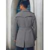 imageRuncati Mens Trench Coat Double Breasted Notched Lapel Long Jacket Belted Windbreaker Casual Slim Fit OvercoatDark Grey