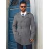 imageRuncati Mens Trench Coat Double Breasted Notched Lapel Long Jacket Belted Windbreaker Casual Slim Fit OvercoatDark Grey