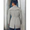 imageRuncati Mens Trench Coat Double Breasted Notched Lapel Long Jacket Belted Windbreaker Casual Slim Fit OvercoatGrey