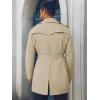 imageRuncati Mens Trench Coat Double Breasted Notched Lapel Long Jacket Belted Windbreaker Casual Slim Fit OvercoatKhaki
