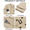 imageRuncati Mens Trench Coat Double Breasted Notched Lapel Long Jacket Belted Windbreaker Casual Slim Fit OvercoatKhaki