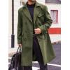 imageRuncati Mens Trench Coat Notch Lapel Double Breasted Peacoat Wool Blend Casual Long OvercoatArmy Green