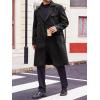 imageRuncati Mens Trench Coat Notch Lapel Double Breasted Peacoat Wool Blend Casual Long OvercoatBlack