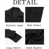 imageRuncati Mens Trench Coat Notch Lapel Double Breasted Peacoat Wool Blend Casual Long OvercoatBlack