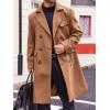 imageRuncati Mens Trench Coat Notch Lapel Double Breasted Peacoat Wool Blend Casual Long OvercoatBrown