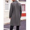 imageRuncati Mens Trench Coat Notch Lapel Double Breasted Peacoat Wool Blend Casual Long OvercoatDark Grey