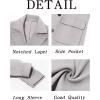 imageRuncati Mens Trench Coat Notch Lapel Double Breasted Peacoat Wool Blend Casual Long OvercoatGrey