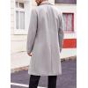 imageRuncati Mens Trench Coat Notch Lapel Double Breasted Peacoat Wool Blend Casual Long OvercoatGrey