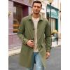 imageRuncati Mens Trench Coat Slim Fit Single Breasted Long Windbreaker Jacket Classic Lapel Casual OvercoatArmy Green