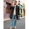 imageRuncati Mens Trench Coat Slim Fit Single Breasted Long Windbreaker Jacket Classic Lapel Casual OvercoatBlack