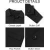 imageRuncati Mens Trench Coat Slim Fit Single Breasted Long Windbreaker Jacket Classic Lapel Casual OvercoatBlack