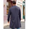 imageRuncati Mens Trench Coat Slim Fit Single Breasted Long Windbreaker Jacket Classic Lapel Casual OvercoatBlack Grey