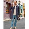imageRuncati Mens Trench Coat Slim Fit Single Breasted Long Windbreaker Jacket Classic Lapel Casual OvercoatBlack Grey