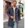 imageRuncati Mens Trench Coat Slim Fit Single Breasted Long Windbreaker Jacket Classic Lapel Casual OvercoatBlack Grey
