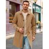 imageRuncati Mens Trench Coat Slim Fit Single Breasted Long Windbreaker Jacket Classic Lapel Casual OvercoatBrown