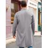 imageRuncati Mens Trench Coat Slim Fit Single Breasted Long Windbreaker Jacket Classic Lapel Casual OvercoatDark Grey