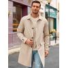 imageRuncati Mens Trench Coat Slim Fit Single Breasted Long Windbreaker Jacket Classic Lapel Casual OvercoatKhaki