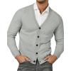 imageRuncati Mens Cardigan Sweaters V Neck Button Down Long Sleeve Casual Cardigan Slim Fit Knit Sweater with PocketsLight Grey