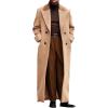 imageRuncati Mens Full Length Trench Coat Notched Lapel Long Jacket Double Breasted Classic Winter OvercoatKhaki