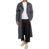 imageRuncati Mens Trench Coat Double Breasted Belted Windbreaker Jackets Lapel Lightweight Long Jacket Casual OvercoatDark Grey