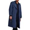 imageRuncati Mens Trench Coat Double Breasted Long Jacket Casual Windbreaker Notched Lapel Belted OvercoatNavy Blue