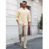 imageRuncati Mens Cable Knit Cardigan Sweater V Neck Casual Button Down Sweaters Long Sleeve Fall Outwear with PocketsBeige