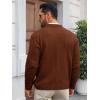 imageRuncati Mens Cable Knit Cardigan Sweater V Neck Casual Button Down Sweaters Long Sleeve Fall Outwear with PocketsBrown