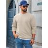 imageRuncati Mens Crewneck Sweatshirts Quilted Diamond Textured Pullover Long Sleeve Casual Fashion SweatshirtApricot