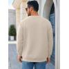 imageRuncati Mens Crewneck Sweatshirts Quilted Diamond Textured Pullover Long Sleeve Casual Fashion SweatshirtApricot