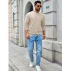 imageRuncati Mens Crewneck Sweatshirts Quilted Diamond Textured Pullover Long Sleeve Casual Fashion SweatshirtApricot