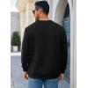 imageRuncati Mens Crewneck Sweatshirts Quilted Diamond Textured Pullover Long Sleeve Casual Fashion SweatshirtBlack
