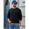 imageRuncati Mens Crewneck Sweatshirts Quilted Diamond Textured Pullover Long Sleeve Casual Fashion SweatshirtBlack