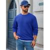 imageRuncati Mens Crewneck Sweatshirts Quilted Diamond Textured Pullover Long Sleeve Casual Fashion SweatshirtBlue