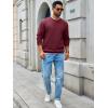 imageRuncati Mens Crewneck Sweatshirts Quilted Diamond Textured Pullover Long Sleeve Casual Fashion SweatshirtBurgundy