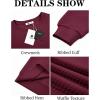 imageRuncati Mens Crewneck Sweatshirts Quilted Diamond Textured Pullover Long Sleeve Casual Fashion SweatshirtBurgundy