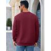 imageRuncati Mens Crewneck Sweatshirts Quilted Diamond Textured Pullover Long Sleeve Casual Fashion SweatshirtBurgundy