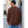 imageRuncati Mens Crewneck Sweatshirts Quilted Diamond Textured Pullover Long Sleeve Casual Fashion SweatshirtCoffee