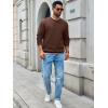 imageRuncati Mens Crewneck Sweatshirts Quilted Diamond Textured Pullover Long Sleeve Casual Fashion SweatshirtCoffee