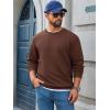 imageRuncati Mens Crewneck Sweatshirts Quilted Diamond Textured Pullover Long Sleeve Casual Fashion SweatshirtCoffee