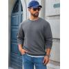 imageRuncati Mens Crewneck Sweatshirts Quilted Diamond Textured Pullover Long Sleeve Casual Fashion SweatshirtDark Grey